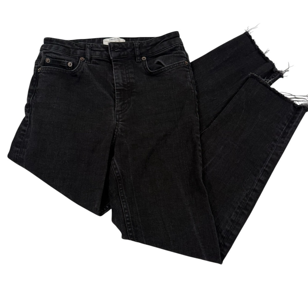 Paris Atelier & Other Stories Black High-Rise Raw Hem Slim Jeans